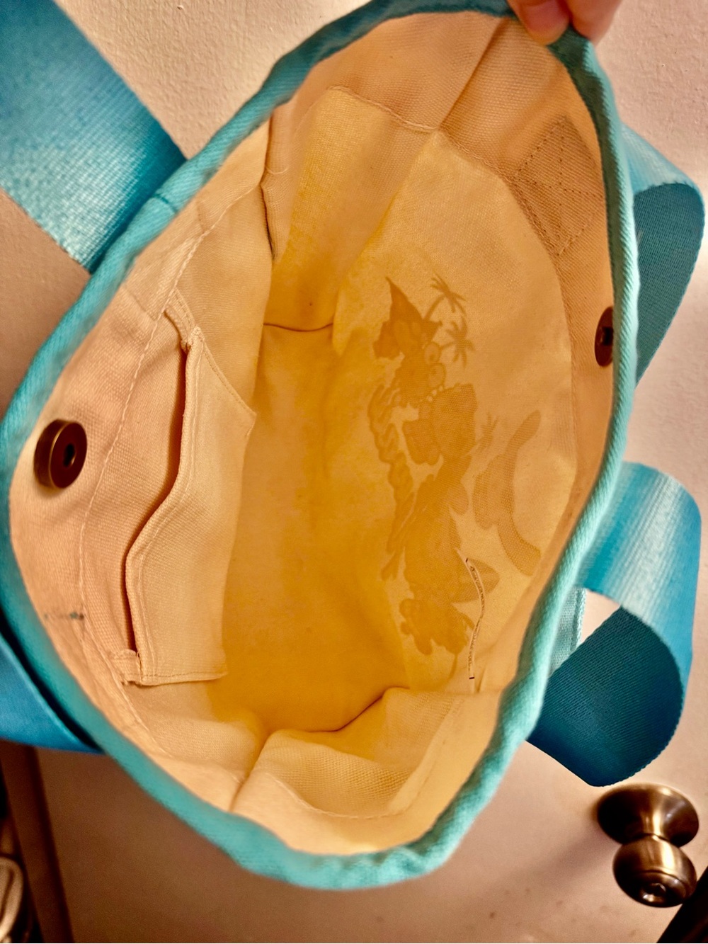 Limited Edition Sanrio Hawaii Canvas Tote Bag- Cream with Blue Trim - Picture 13 of 13
